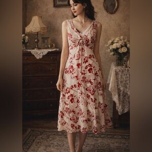 Vintage Clara Yoon Chiffon Babydoll Dress Floral Y2K Fairy Feminine